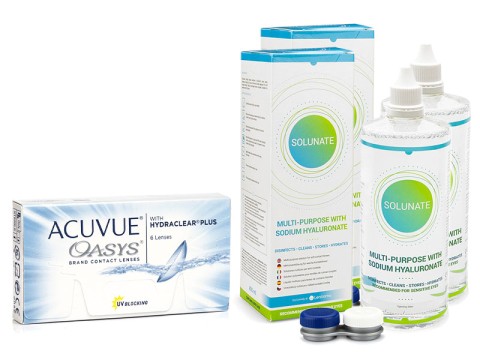 Acuvue Oasys (6 Linsen) + 2 x Solunate Multi-Purpose 400 ml mit Behälter