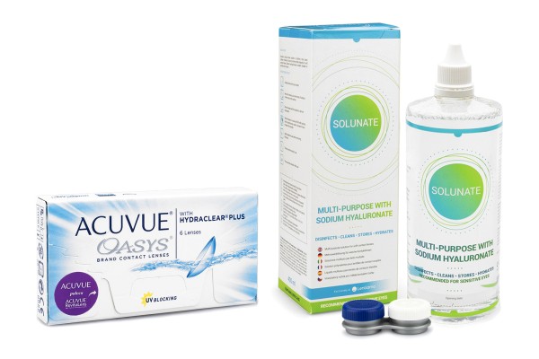 Acuvue Oasys (6 Linsen) + Solunate Multi-Purpose 400 ml mit Behälter