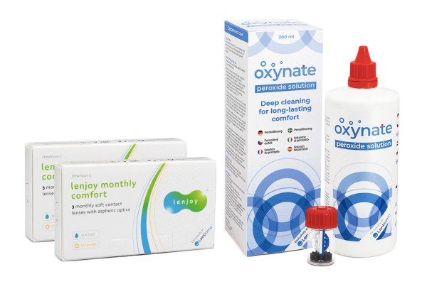 Lenjoy Monthly Comfort (6 Linsen) + Oxynate Peroxide 380 ml mit Behälter