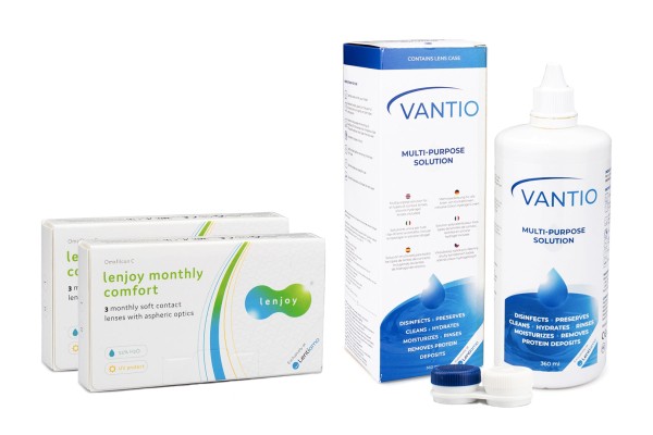 Lenjoy Monthly Comfort (6 Linsen) + Vantio Multi-Purpose 360 ml mit Behälter