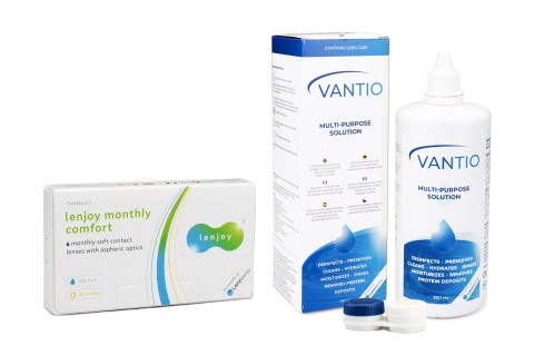 Lenjoy Monthly Comfort (6 Linsen) + Vantio Multi-Purpose 360 ml mit Behälter